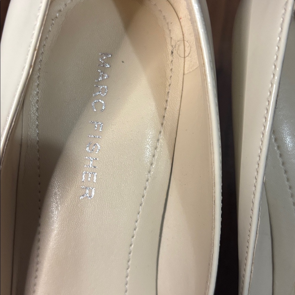 Marc Fisher Elegant Cream Pointed-Toe Women's Shoes - Picture 2 of 7